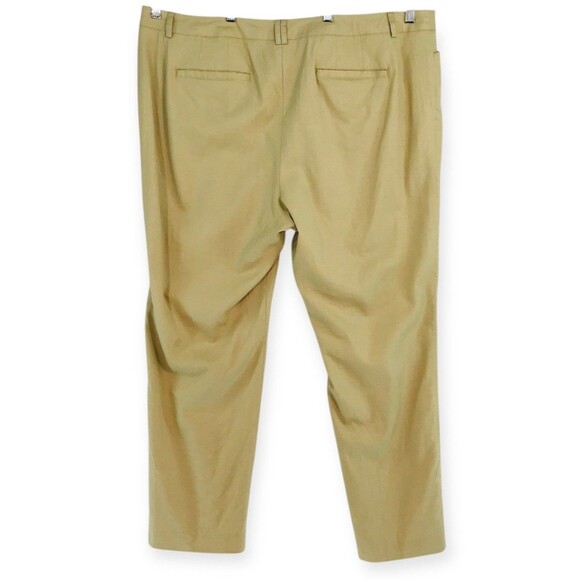 Lane Bryant Tan Khaki Linen Blend Wide Leg Pants Women's Size 22 Boho Beachy - Picture 2 of 13